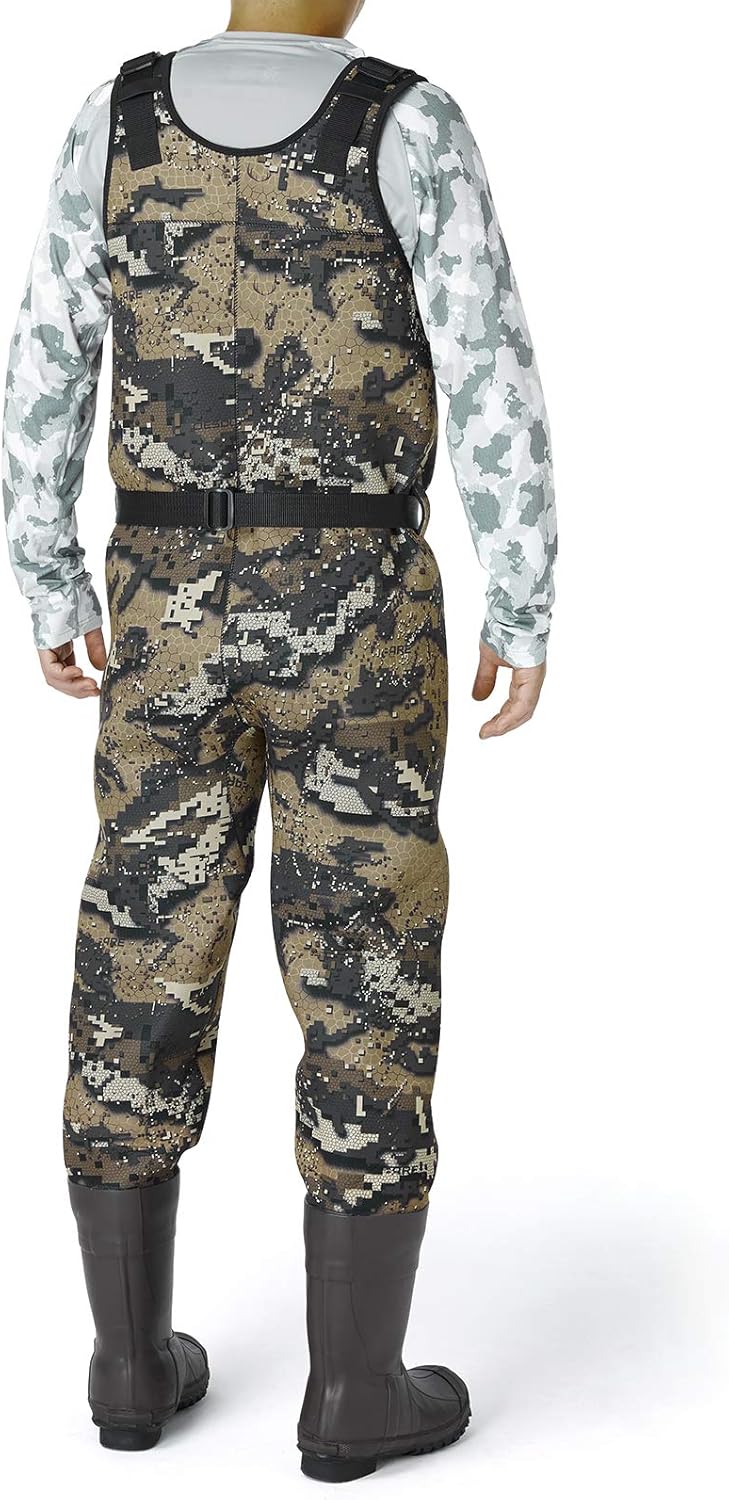 BASSDASH Bare Camo Neoprene Chest Fishing Hunting Waders for Men with 600 Grams Insulated Rubber Bootfoot - Image 3