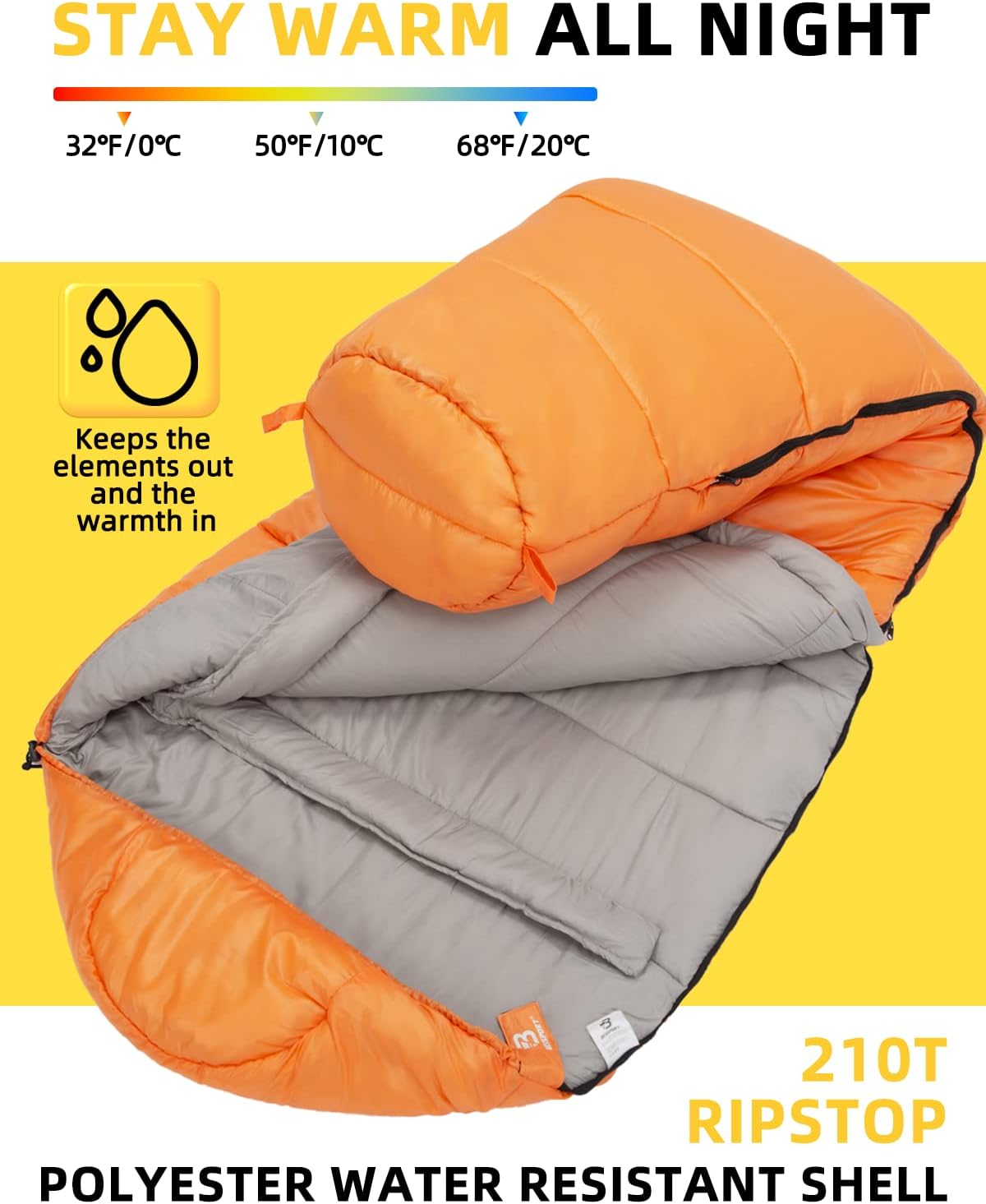 Bessport Mummy Sleeping Bag | 15-45 ℉ Extreme 3-4 Season Sleeping Bag for Adults Cold Weather– Warm and Washable, for Hiking Traveling & Outdoor Activities - Image 3