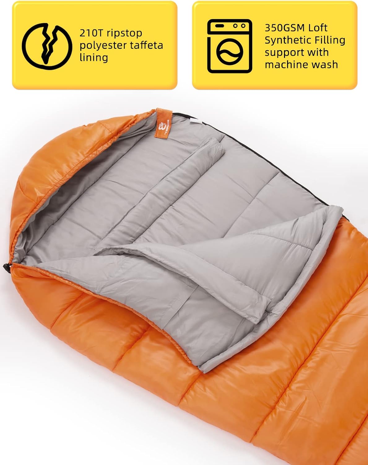 Bessport Mummy Sleeping Bag | 15-45 ℉ Extreme 3-4 Season Sleeping Bag for Adults Cold Weather– Warm and Washable, for Hiking Traveling & Outdoor Activities - Image 4