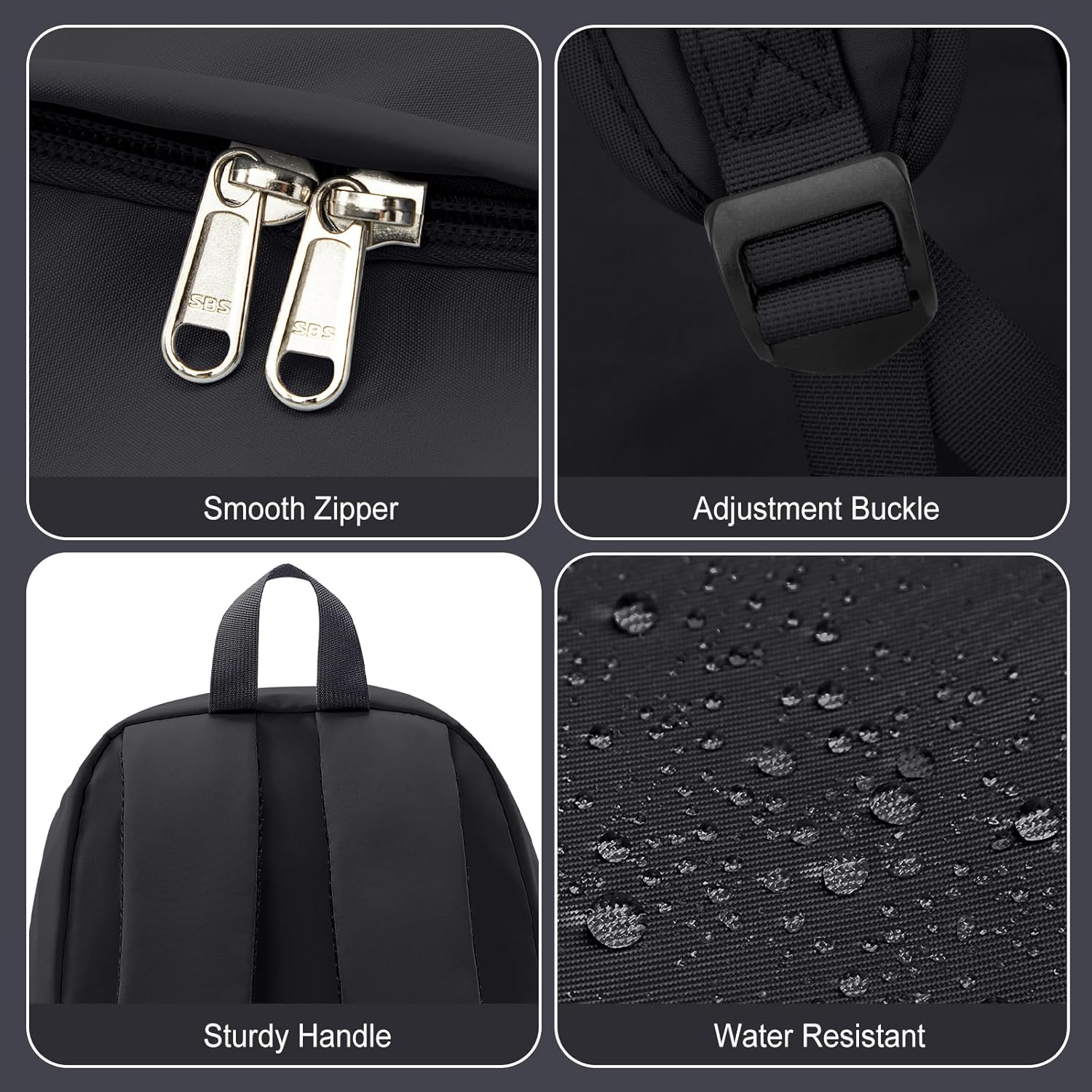 Black Backpack for Women Small Backpacks for School Bag School Backpack for College Bookbag for Women Waterproof Gym Backpacks for Men Book Bags - Image 7
