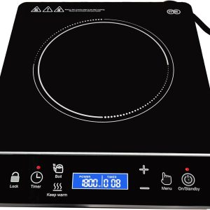 OMEO Portable Induction Cooktop Hot Plate Countertop Burner 1800 Watts Induction Burner with LCD Sensor Touch, LED Display, 10 Temperature Levels, Child Safety Lock, Auto Shutoff Function